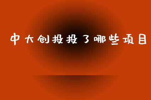 中大创投投了哪些项目_https://wap.lxcailiao.com_金融监管_第1张