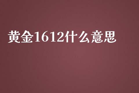 黄金1612什么意思_财务管理_第1张_金融监管_融资担保_财务管理_股权投资 黄金1612什么意思_https://wap.lxcailiao.com_财务管理_第1张