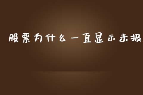 股票为什么一直显示未报_https://wap.lxcailiao.com_金融监管_第1张