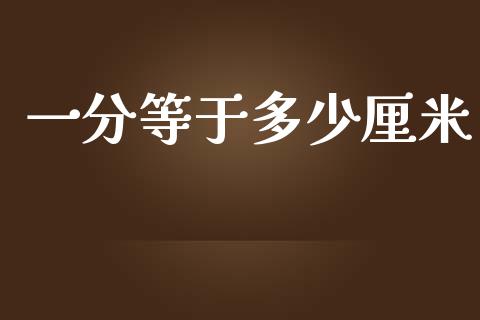 一分等于多少厘米_https://wap.lxcailiao.com_股权投资_第1张