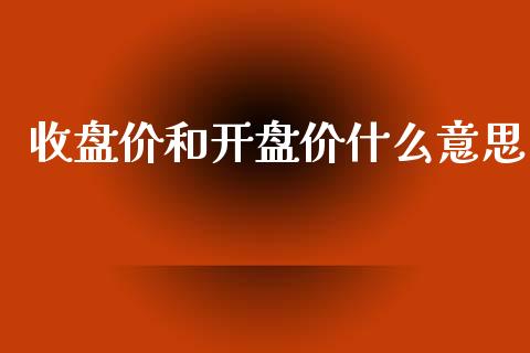 收盘价和开盘价什么意思_https://wap.lxcailiao.com_财务管理_第1张