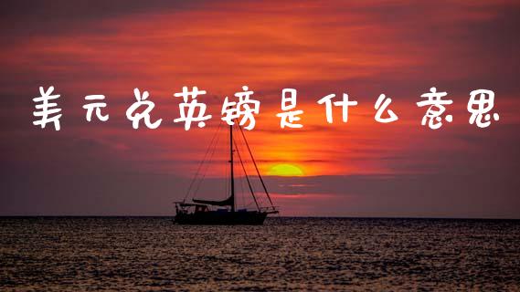 美元兑英镑是什么意思_https://wap.lxcailiao.com_融资担保_第1张