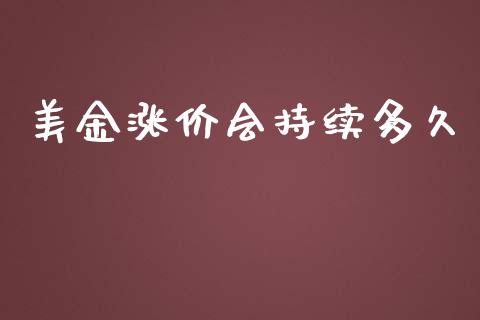 美金涨价会持续多久_https://wap.lxcailiao.com_融资担保_第1张