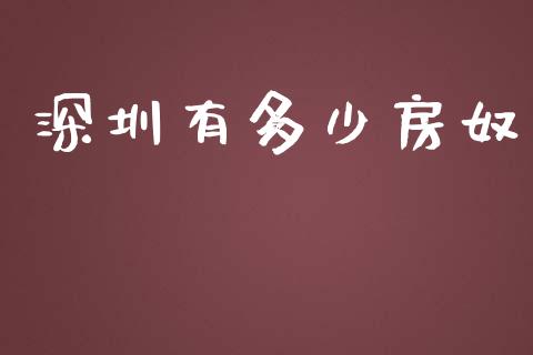 深圳有多少房奴_https://wap.lxcailiao.com_财务管理_第1张