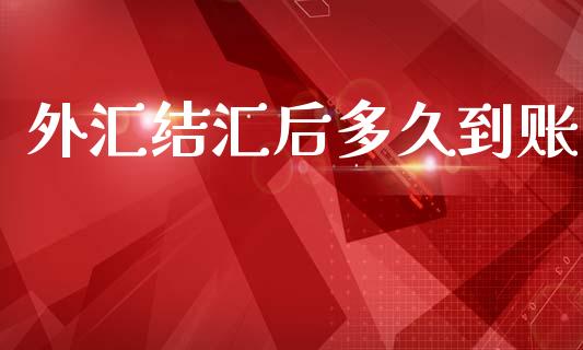 外汇结汇后多久到账_https://wap.lxcailiao.com_融资担保_第1张
