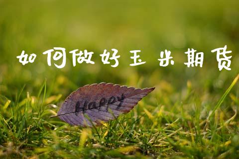 如何做好玉米期货_融资担保_第1张_金融监管_融资担保_财务管理_股权投资 如何做好玉米期货_https://wap.lxcailiao.com_融资担保_第1张