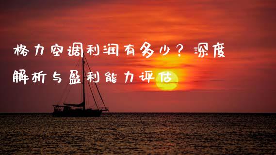 格力空调利润有多少？深度解析与盈利能力评估_https://wap.lxcailiao.com_财务管理_第1张