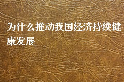 为什么推动我国经济持续健康发展_https://wap.lxcailiao.com_财务管理_第1张