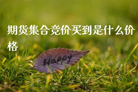 期货集合竞价买到是什么价格_https://wap.lxcailiao.com_财务管理_第1张
