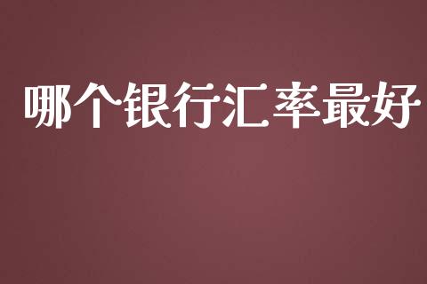 哪个银行汇率最好_https://wap.lxcailiao.com_财务管理_第1张