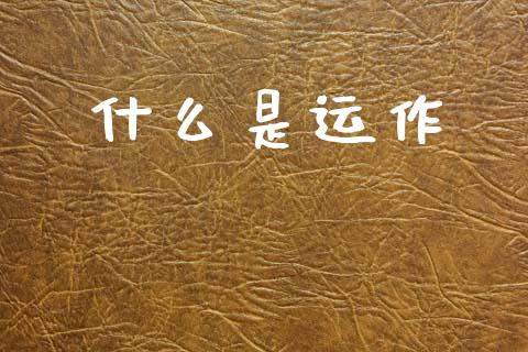 什么是运作_https://wap.lxcailiao.com_金融监管_第1张