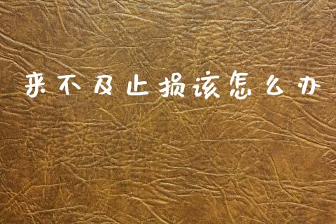来不及止损该怎么办_https://wap.lxcailiao.com_财务管理_第1张