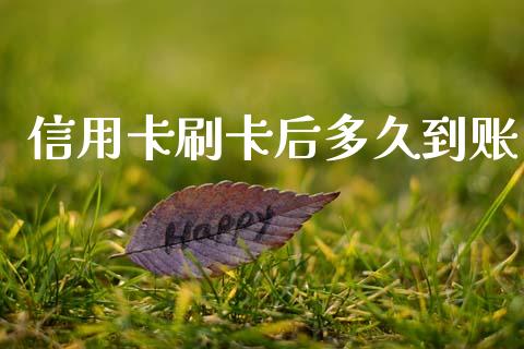 信用卡刷卡后多久到账_https://wap.lxcailiao.com_财务管理_第1张