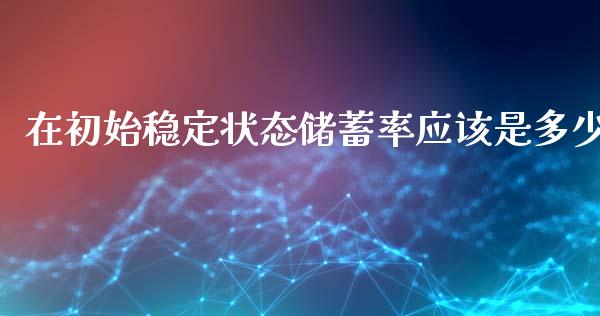 在初始稳定状态储蓄率应该是多少_https://wap.lxcailiao.com_财务管理_第1张