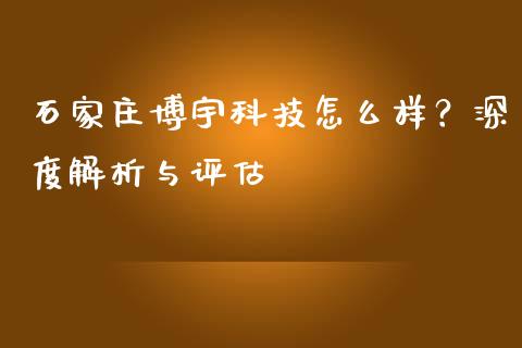 石家庄博宇科技怎么样？深度解析与评估_https://wap.lxcailiao.com_金融监管_第1张