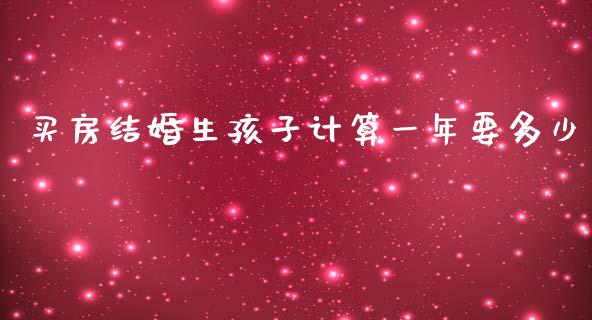 买房结婚生孩子计算一年要多少_https://wap.lxcailiao.com_融资担保_第1张