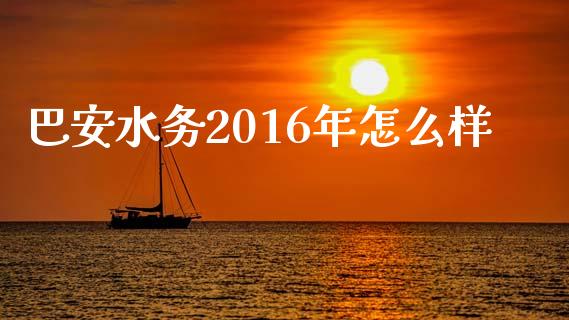 巴安水务2016年怎么样_https://wap.lxcailiao.com_金融监管_第1张