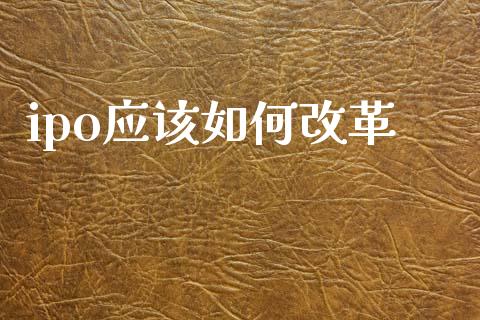 ipo应该如何改革_https://wap.lxcailiao.com_金融监管_第1张