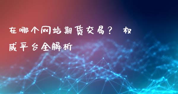在哪个网站期货交易？ 权威平台全解析_https://wap.lxcailiao.com_金融监管_第1张