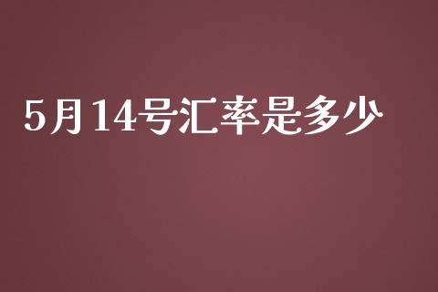 5月14号汇率是多少_https://wap.lxcailiao.com_股权投资_第1张
