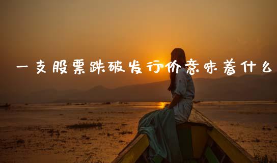 一支股票跌破发行价意味着什么_https://wap.lxcailiao.com_融资担保_第1张
