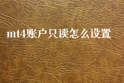 mt4账户只读怎么设置_https://wap.lxcailiao.com_股权投资_第1张