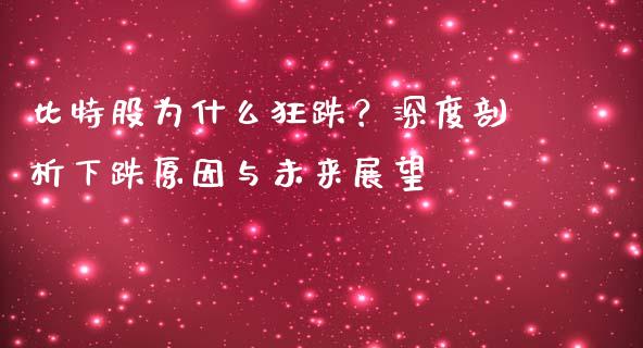 比特股为什么狂跌？深度剖析下跌原因与未来展望_https://wap.lxcailiao.com_财务管理_第1张