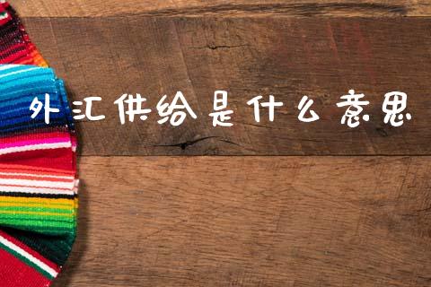 外汇供给是什么意思_https://wap.lxcailiao.com_融资担保_第1张