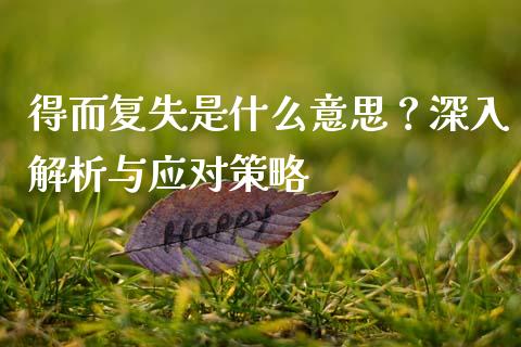 得而复失是什么意思？深入解析与应对策略_https://wap.lxcailiao.com_融资担保_第1张
