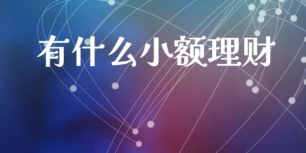 有什么小额理财_https://wap.lxcailiao.com_金融监管_第1张