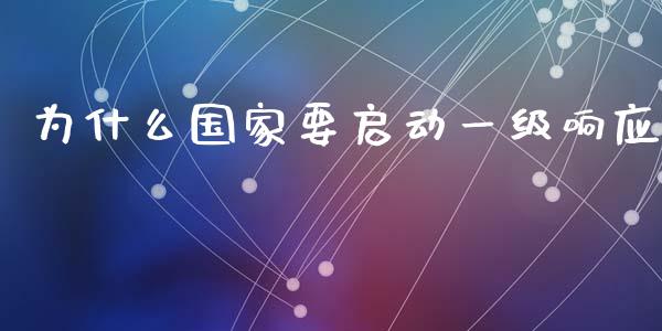为什么国家要启动一级响应_https://wap.lxcailiao.com_股权投资_第1张