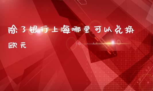 除了银行上海哪里可以兑换欧元_https://wap.lxcailiao.com_金融监管_第1张