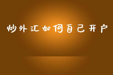 炒外汇如何自己开户_https://wap.lxcailiao.com_融资担保_第1张