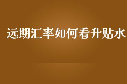 远期汇率如何看升贴水_https://wap.lxcailiao.com_财务管理_第1张