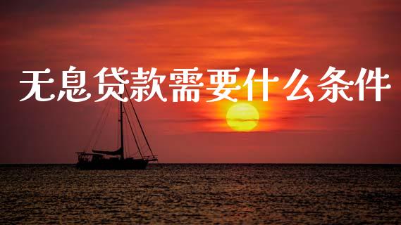 无息贷款需要什么条件_https://wap.lxcailiao.com_金融监管_第1张