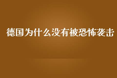 德国为什么没有被恐怖袭击_https://wap.lxcailiao.com_金融监管_第1张