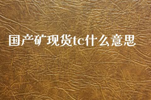 国产矿现货tc什么意思_https://wap.lxcailiao.com_财务管理_第1张