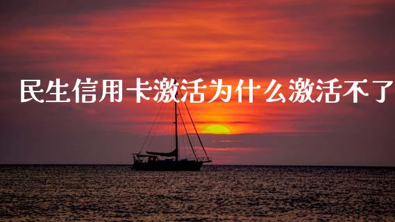 民生信用卡激活为什么激活不了_https://wap.lxcailiao.com_财务管理_第1张