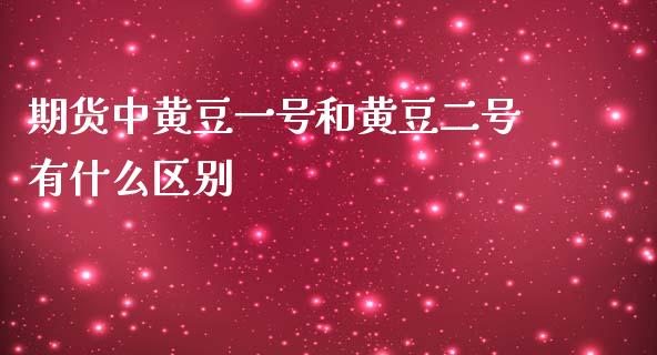 期货中黄豆一号和黄豆二号有什么区别_https://wap.lxcailiao.com_金融监管_第1张