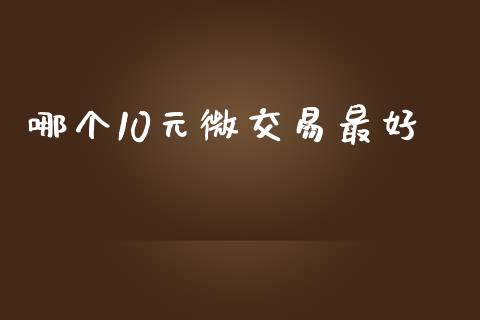 哪个10元微交易最好_https://wap.lxcailiao.com_金融监管_第1张