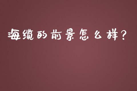 海缆的前景怎么样？_https://wap.lxcailiao.com_金融监管_第1张