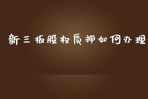 新三板股权质押如何办理_https://wap.lxcailiao.com_股权投资_第1张