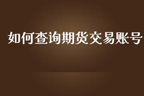 如何查询期货交易账号_https://wap.lxcailiao.com_金融监管_第1张