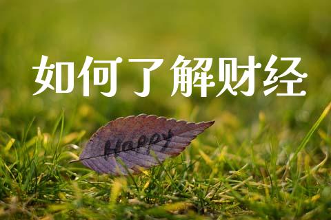 如何了解财经_https://wap.lxcailiao.com_财务管理_第1张