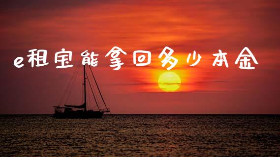 e租宝能拿回多少本金_https://wap.lxcailiao.com_财务管理_第1张