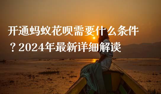 开通蚂蚁花呗需要什么条件？2024年最新详细解读_https://wap.lxcailiao.com_金融监管_第1张