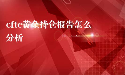 cftc黄金持仓报告怎么分析_https://wap.lxcailiao.com_财务管理_第1张