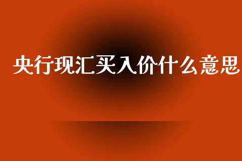 央行现汇买入价什么意思_https://wap.lxcailiao.com_金融监管_第1张