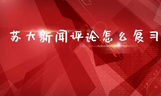 苏大新闻评论怎么复习_https://wap.lxcailiao.com_财务管理_第1张