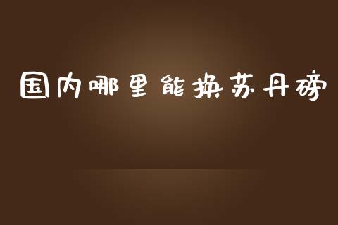 国内哪里能换苏丹磅_https://wap.lxcailiao.com_股权投资_第1张